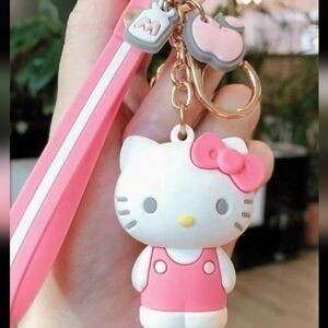 Hello Kitty w apple charm keychain